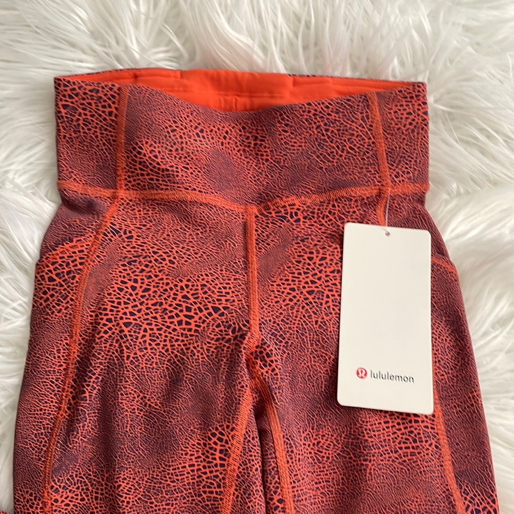 NWT Lululemon Invigorate High Rise Tight 25 Crackle Glaze Vintage Orange 4 - Picture 1 of 5